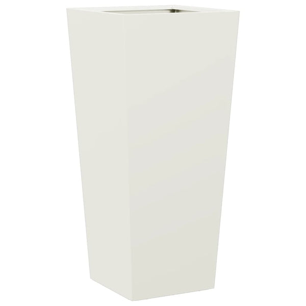 Weiße Pflanzkübel 2er Set Stahl 35x35x75cm