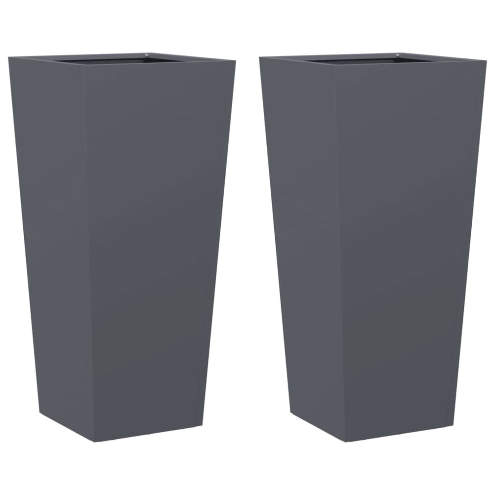 Anthrazit Pflanzkübel 2er Set 35x75cm Stahl