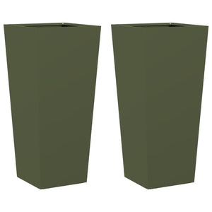 Pflanzkübel Olivgrün 2er Set Stahl 75cm
