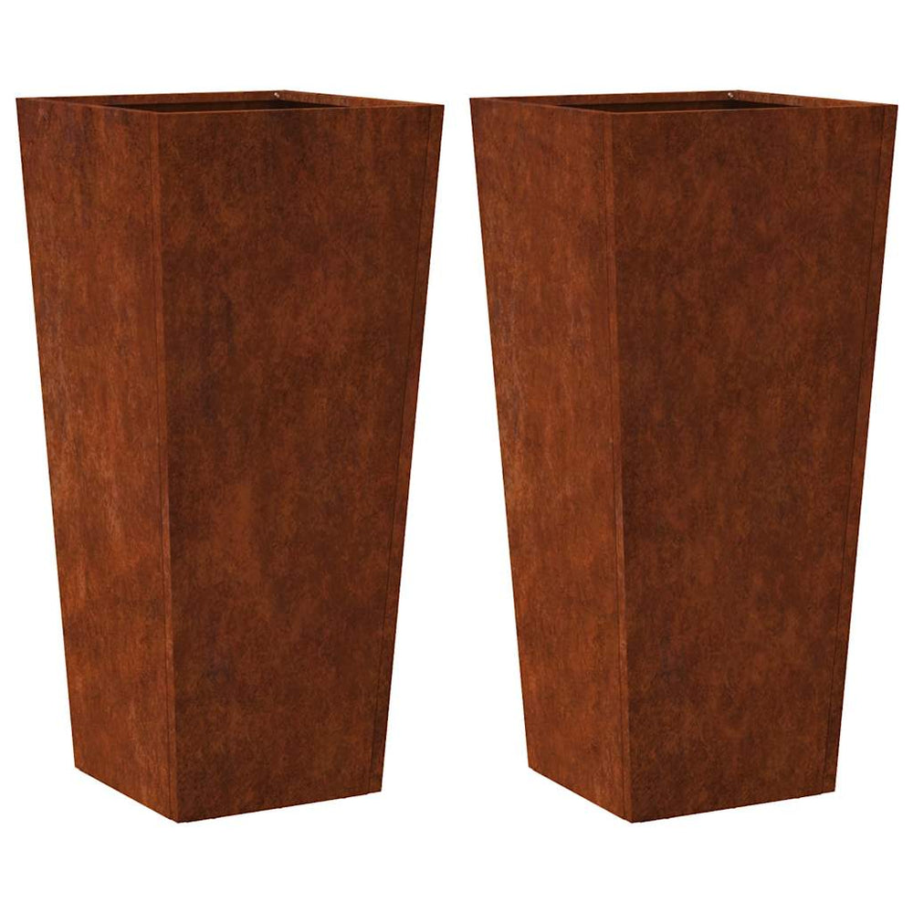 Pflanzkübel 2er Set 35x35x75 cm Stahl