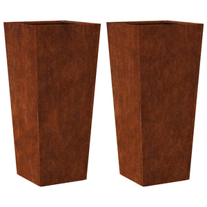 Pflanzkübel 2er Set 35x35x75 cm Stahl