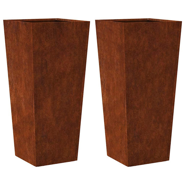 Pflanzkübel 2er Set 35x35x75 cm Stahl