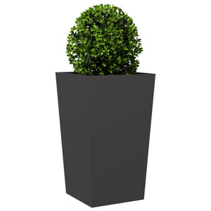 Pflanzkübel 2er Set Stahl 45x45x75cm Schwarz