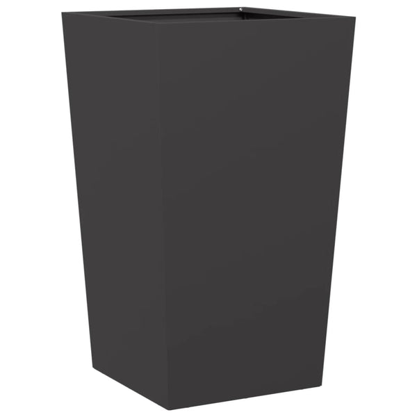 Pflanzkübel 2er Set Stahl 45x45x75cm Schwarz