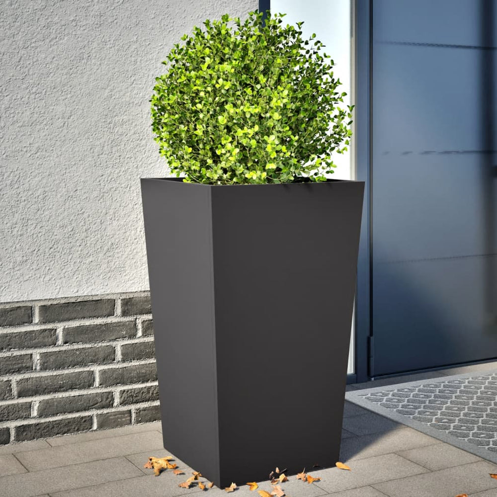 Pflanzkübel 2er Set Stahl 45x45x75cm Schwarz