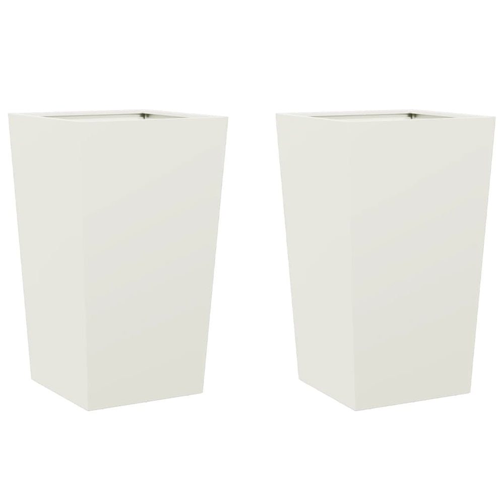 Weiße Pflanzkübel 45x45x75cm, 2er Set