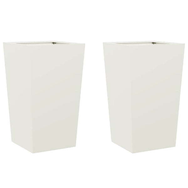 Weiße Pflanzkübel 45x45x75cm, 2er Set