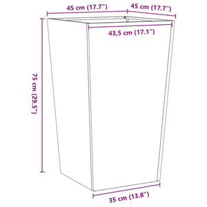 Pflanzkübel 2er Set Olivgrün 45x75cm Stahl
