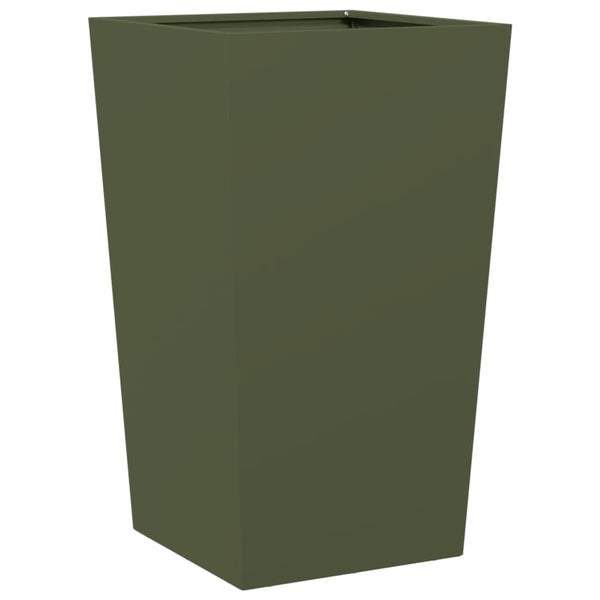 Pflanzkübel 2er Set Olivgrün 45x75cm Stahl