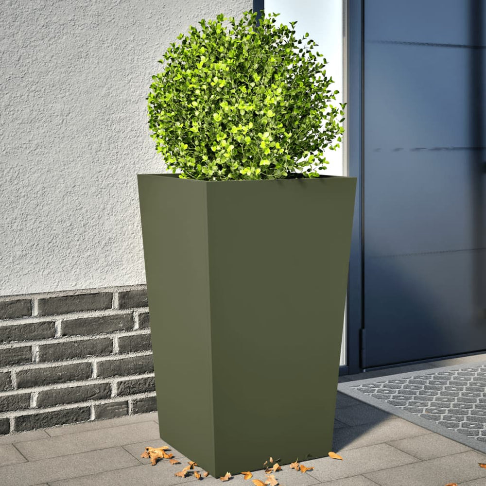 Pflanzkübel 2er Set Olivgrün 45x75cm Stahl