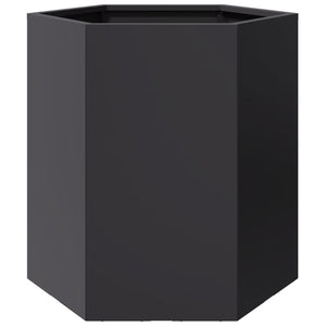 Schwarze sechseckige Pflanzgefäße, 2er-Set