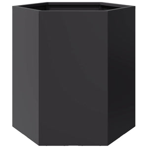 Schwarze sechseckige Pflanzgefäße, 2er-Set