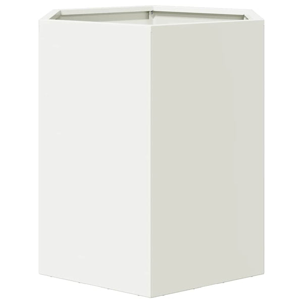 Weiße Pflanzgefäße, Sechseckig, 2er Set