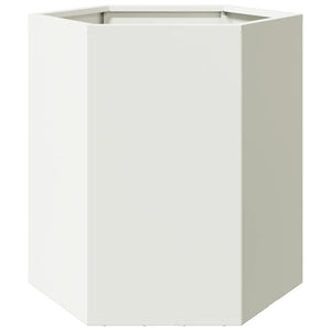 Weiße Pflanzgefäße, Sechseckig, 2er Set