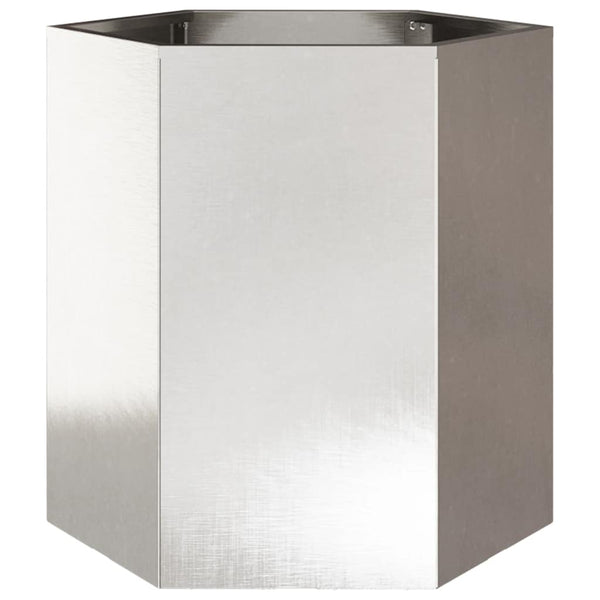 Sechseckiger Pflanzkübel Edelstahl 46cm