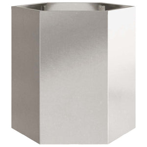 Sechseckiger Pflanzkübel Edelstahl 46cm