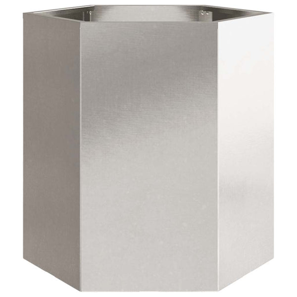 Sechseckiger Pflanzkübel Edelstahl 46cm