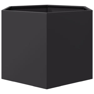 Schwarzer sechseckiger Pflanzkübel aus Stahl, 69 cm
