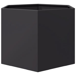 Schwarzer sechseckiger Pflanzkübel aus Stahl, 69 cm