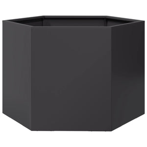 Schwarzer sechseckiger Pflanzkübel aus Stahl, 69 cm