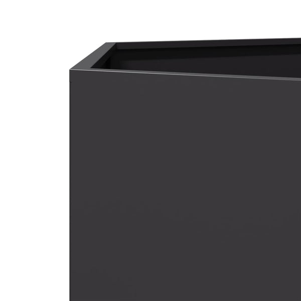 Schwarzer sechseckiger Pflanzkübel aus Stahl, 69 cm