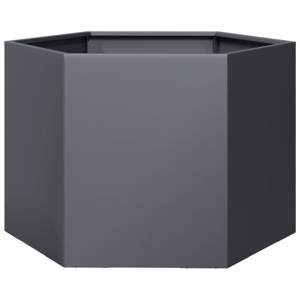 Anthrazit Pflanzkübel Sechseckig Stahl 69x60x45