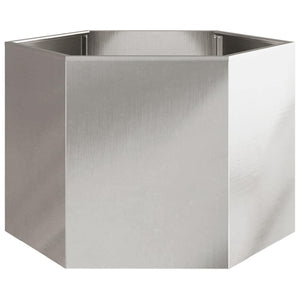 Sechseckiger Pflanzkübel Edelstahl 69x60x45