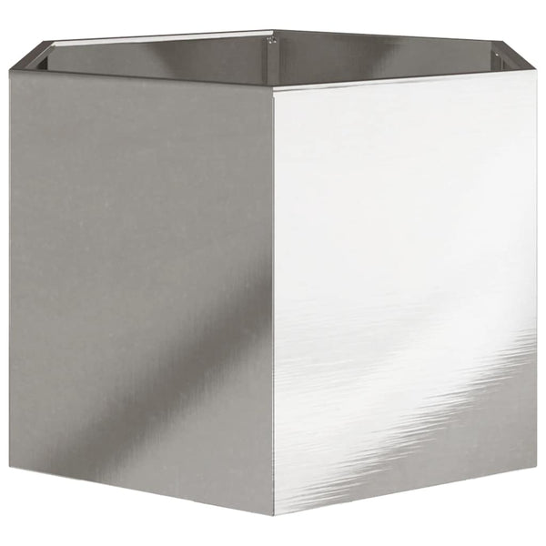 Sechseckiger Pflanzkübel Edelstahl 69x60x45