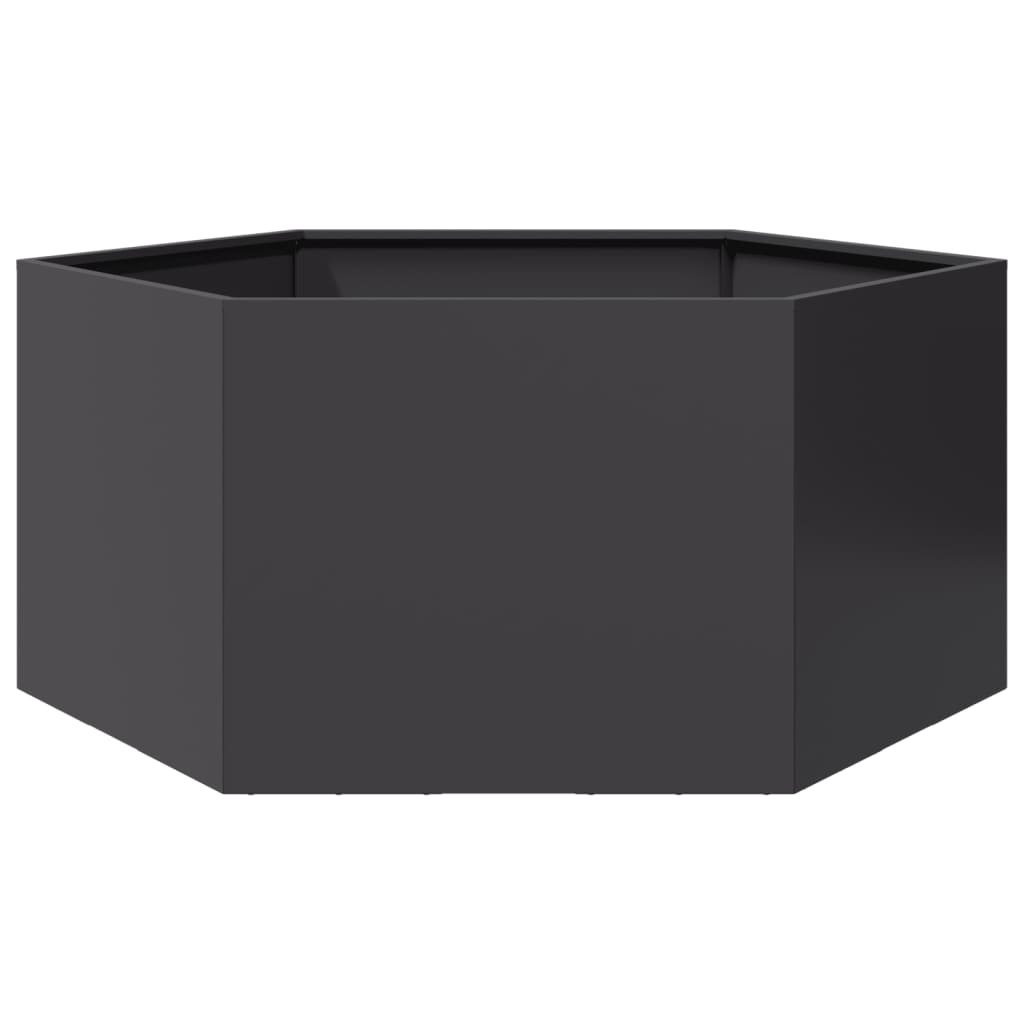 Sechseckiger Pflanzkübel Schwarz 104x90x45 cm