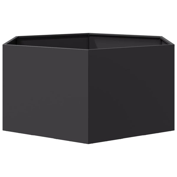Sechseckiger Pflanzkübel Schwarz 104x90x45 cm