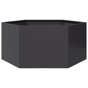 Sechseckiger Pflanzkübel Schwarz 104x90x45 cm