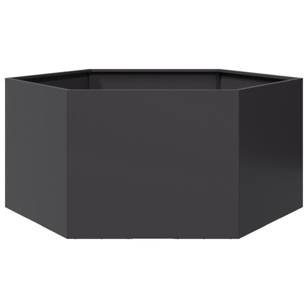 Sechseckiger Pflanzkübel Schwarz 104x90x45 cm