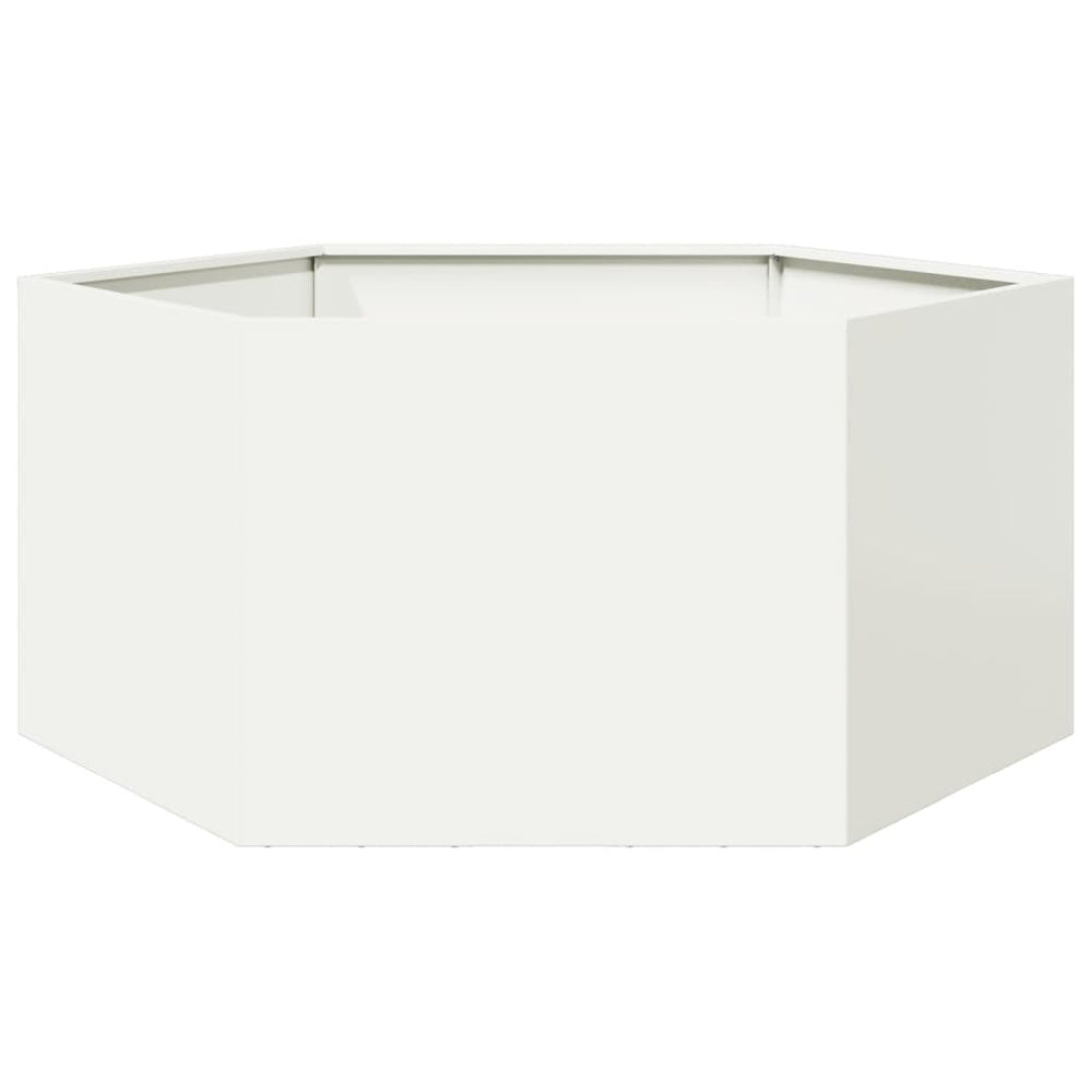 Sechseckiger Pflanzkübel Weiß 104x90x45 cm