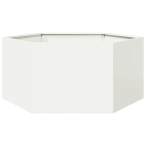 Sechseckiger Pflanzkübel Weiß 104x90x45 cm