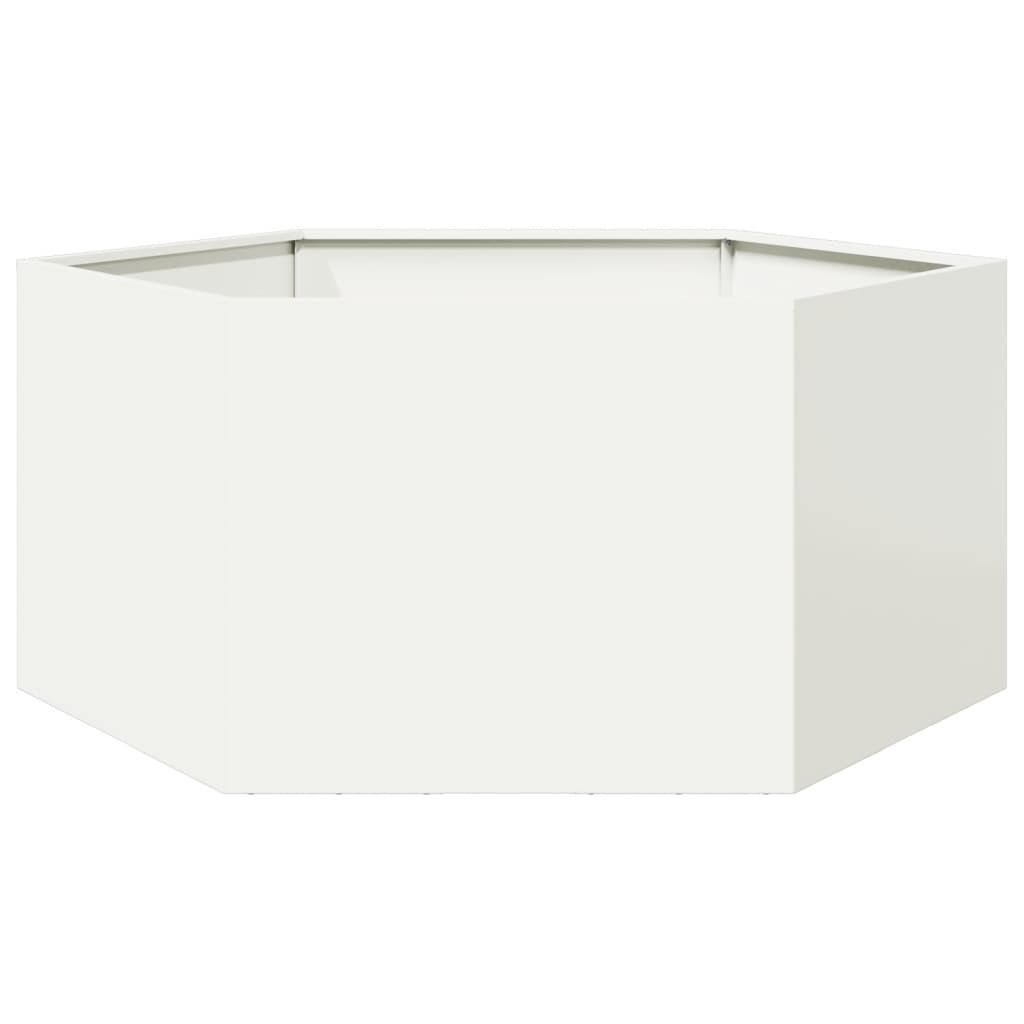 Sechseckiger Pflanzkübel Weiß 104x90x45 cm
