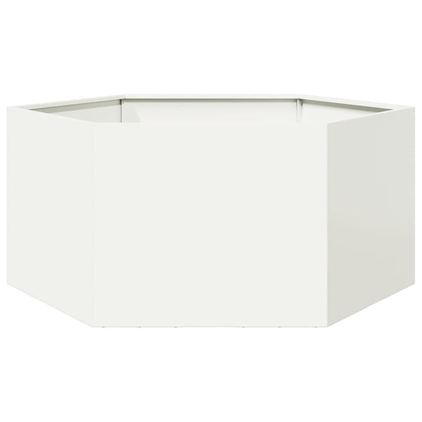 Sechseckiger Pflanzkübel Weiß 104x90x45 cm
