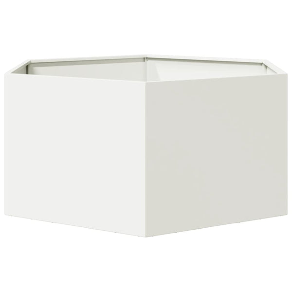 Sechseckiger Pflanzkübel Weiß 104x90x45 cm