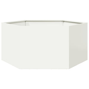 Sechseckiger Pflanzkübel Weiß 104x90x45 cm