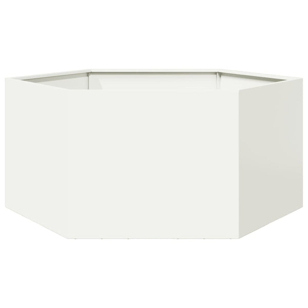Sechseckiger Pflanzkübel Weiß 104x90x45 cm