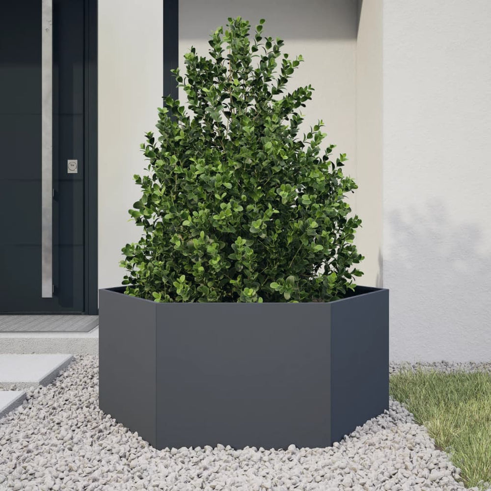 Anthrazit Pflanzkübel Sechseckig Stahl 104x90x45
