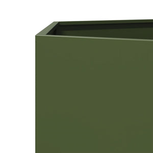 Olivgrüner Stahl Pflanzkübel, Sechseckig, 104x90x45 cm