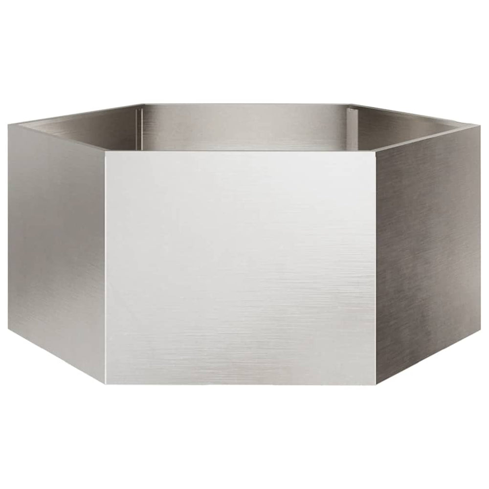 Sechseckiger Pflanzkübel Edelstahl 104x90x45