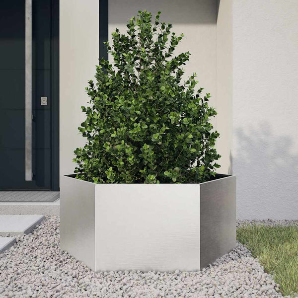Sechseckiger Pflanzkübel Edelstahl 104x90x45