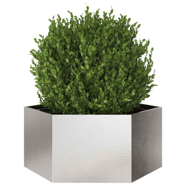 Sechseckiger Pflanzkübel Edelstahl 104x90x45