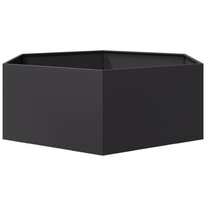 Sechseckiger Pflanzkübel Schwarz Stahl 138x120x45