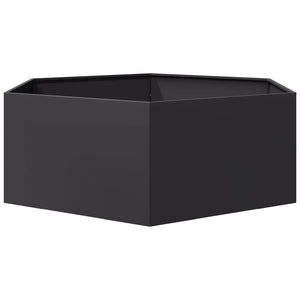 Sechseckiger Pflanzkübel Schwarz Stahl 138x120x45