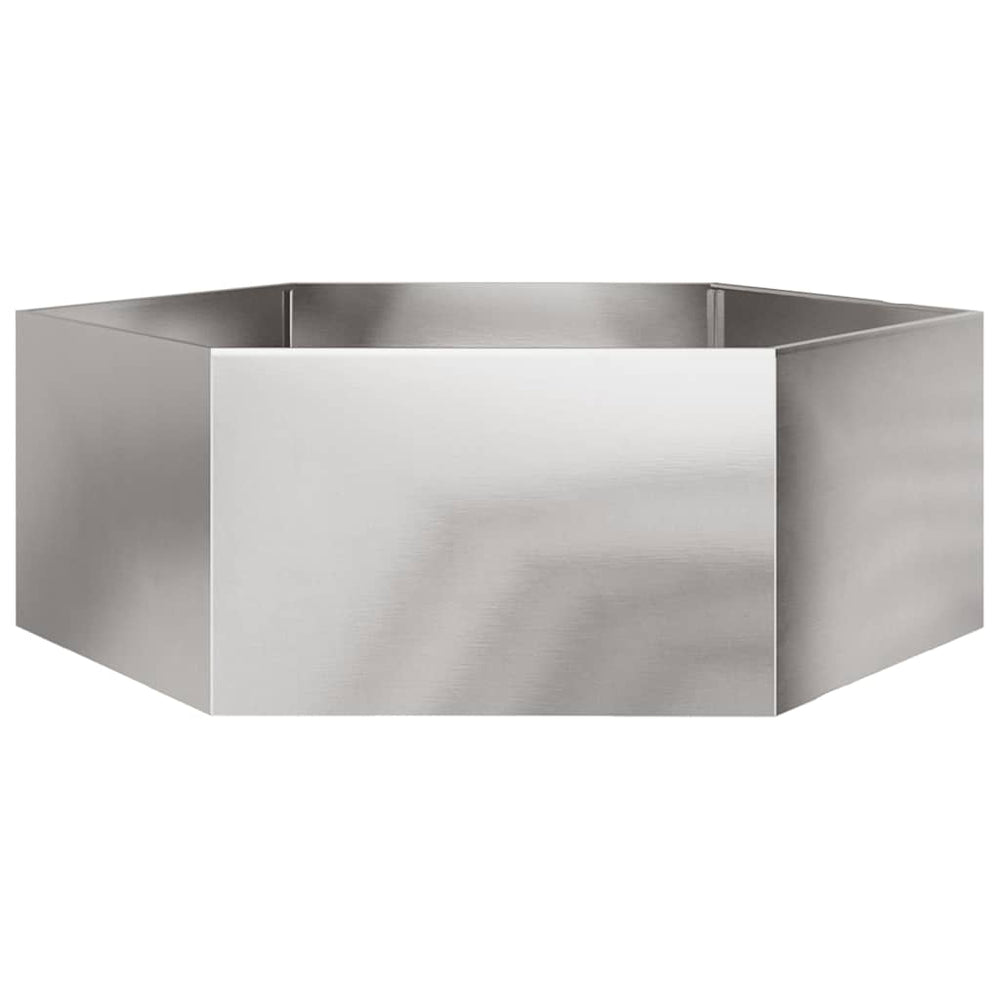 Sechseckiger Pflanzkübel Edelstahl 138x120x45