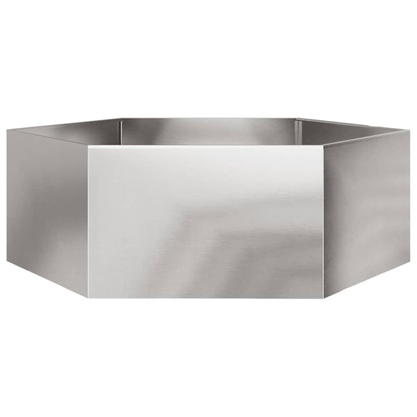 Sechseckiger Pflanzkübel Edelstahl 138x120x45