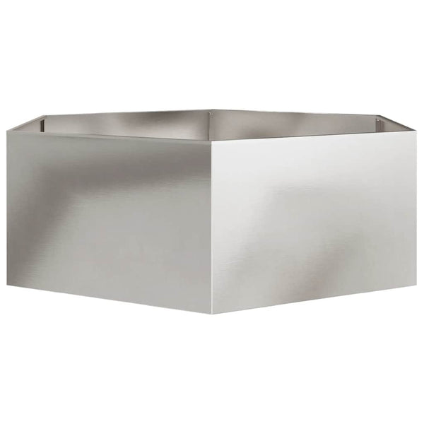Sechseckiger Pflanzkübel Edelstahl 138x120x45