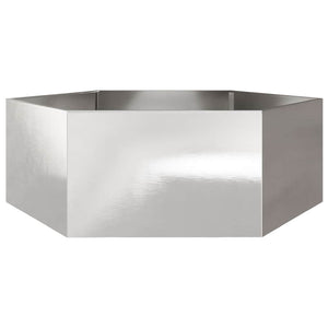 Sechseckiger Pflanzkübel Edelstahl 138x120x45